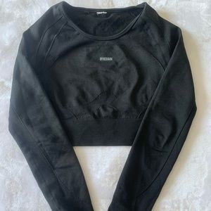 Gymshark black athletic crop top